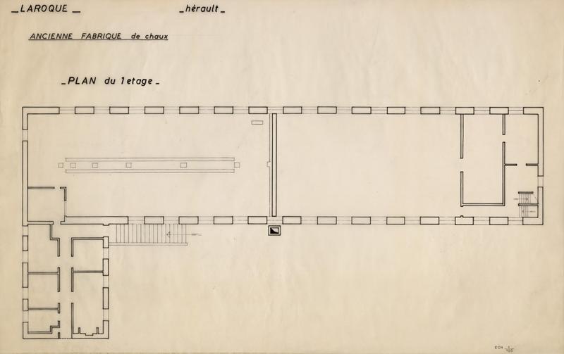 Ancienne fabrique de chaux : plan du 1er étage.