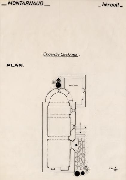 Montarnaud, chapelle castrale : plan.