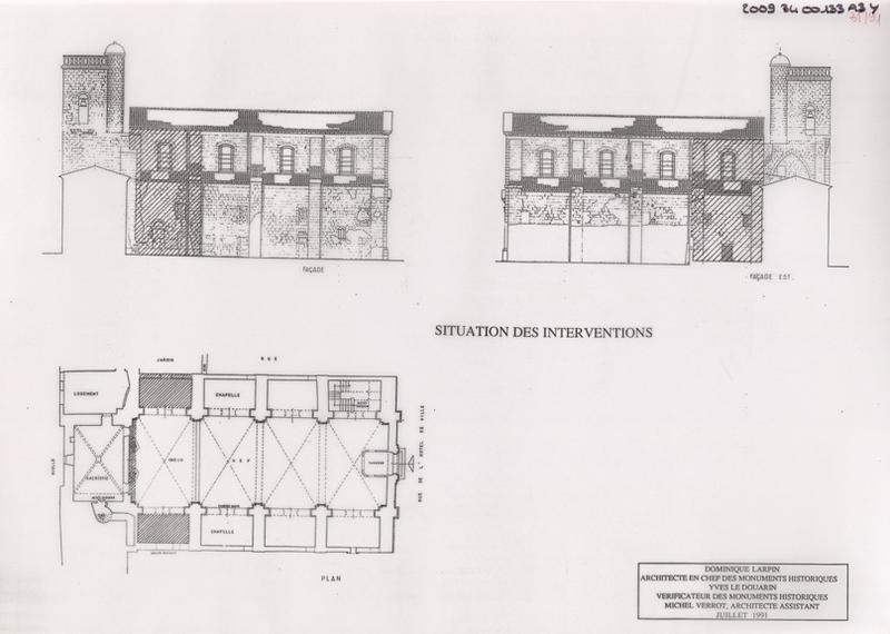 Restauration de la chapelle de la quatrième travée et dégagement du décor peint du retable, état projeté : situation des interventions.