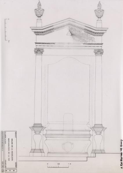 Restauration de la nef : elevation du retable n°10. DCE 26.