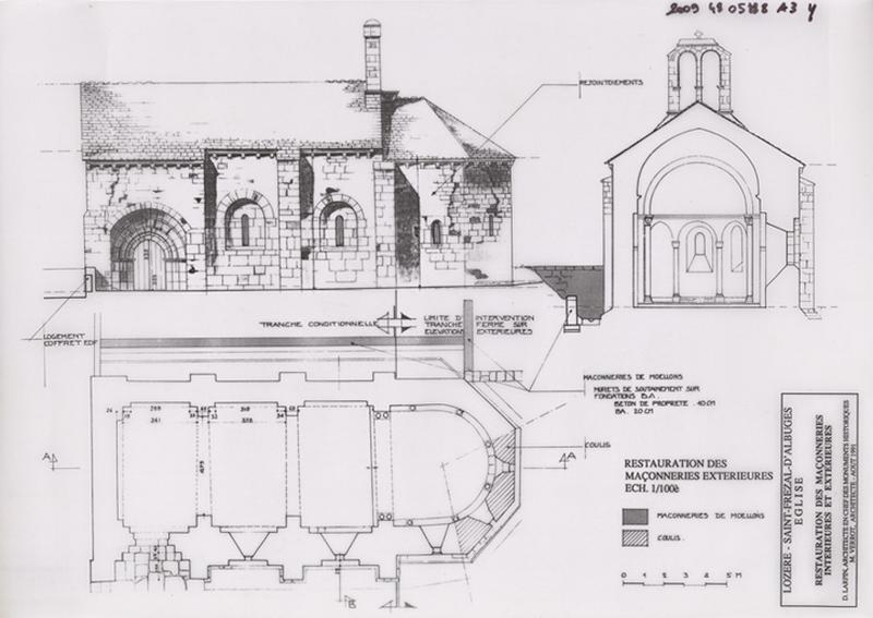 Restauration des maçonneries intérieures et extérieures.