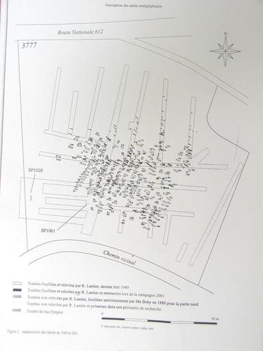 Plan de situation des tombes fouillées.