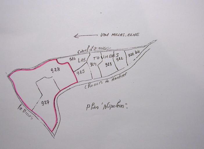 Plan de situation des tombes fouillées et délimitation de la protection.