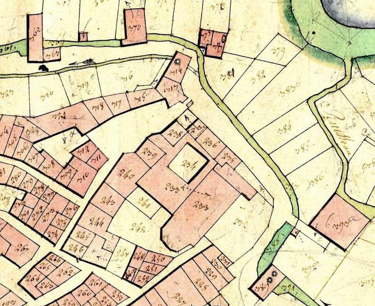 Cadastre napoléonien, 1820 : le quartier du chapitre.