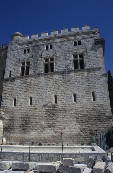 Donjon, façade ouest et piscine.