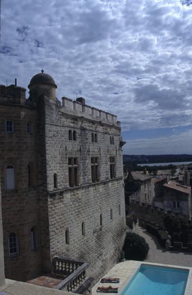 Donjon façade ouest et piscine.