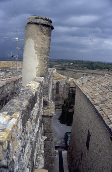 Chemin de ronde est ; cheminée à souche circulaire.