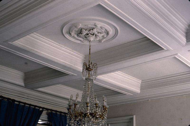 Rez-de-chaussée, grand salon, plafond.