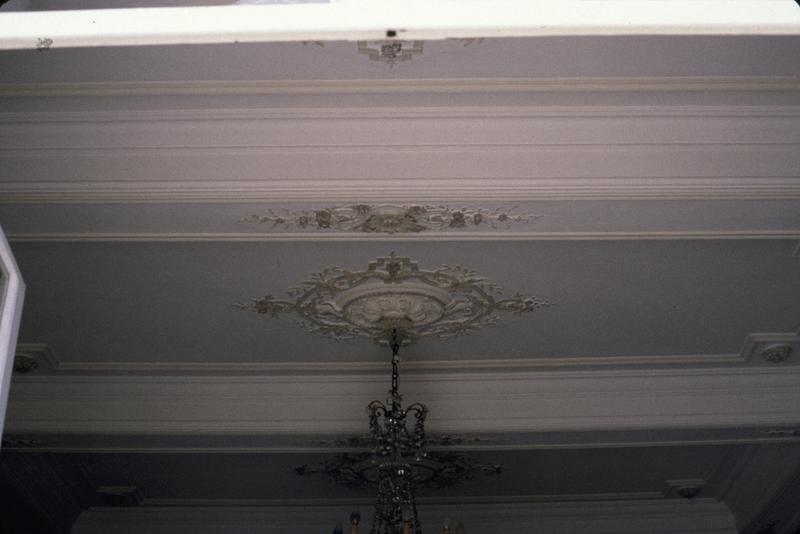 Rez-de-chaussée, petit salon, plafond.