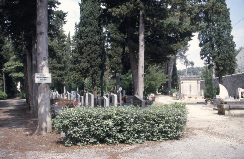 Partie Jeanne Martin, au fond à droite le mur le long de la route d'Alès.