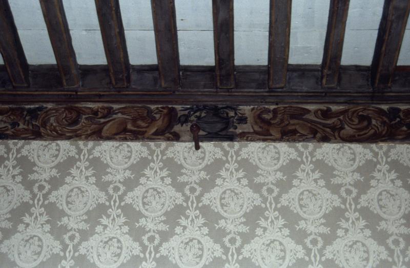 1er étage, salle nord-ouest, décor du plafond.