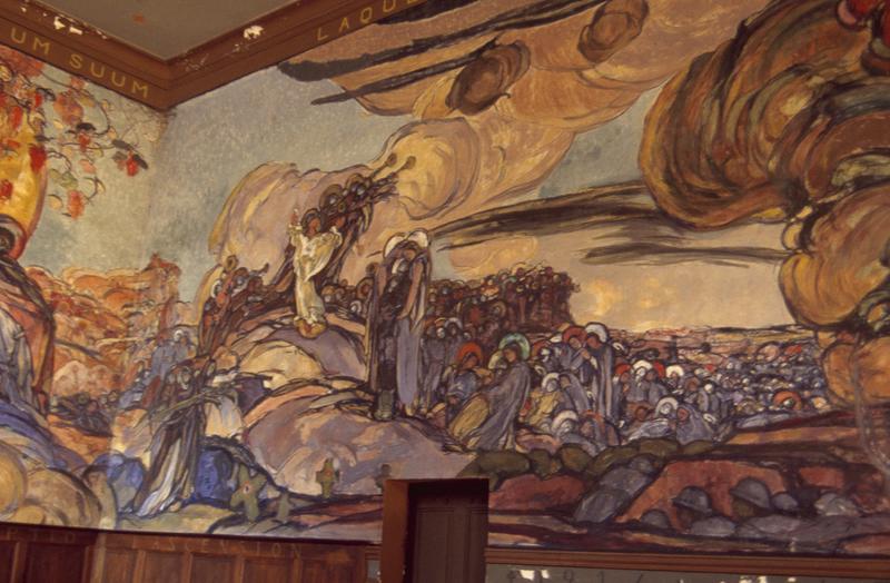 Chapelle. Peintures à l'huile sur toile marouflée de Georges Desvallières : l'Ascension, 1914.