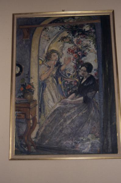 Vue intérieure : tableau de l'Annonciation par G. Desvallières, 1910.