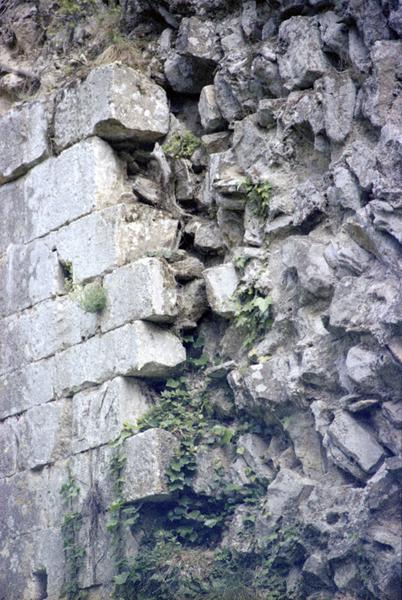 Façade, détail d'un arrachement.