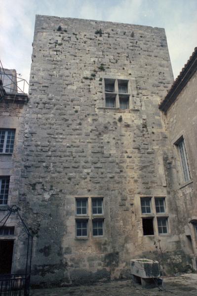 Cour intérieure, mur de la tour-donjon.