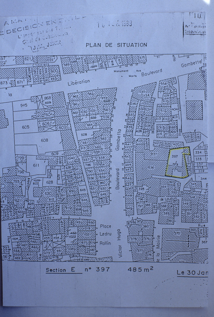 Plan du cadastre cerclé.