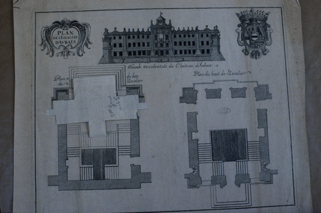 Plan de l'escalier ; document issue des archives nationales (N III Gard 5).