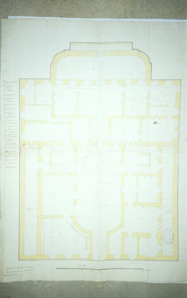 "Plan de la maison de Monsieur de Faventines", archives départementales 1E1836.