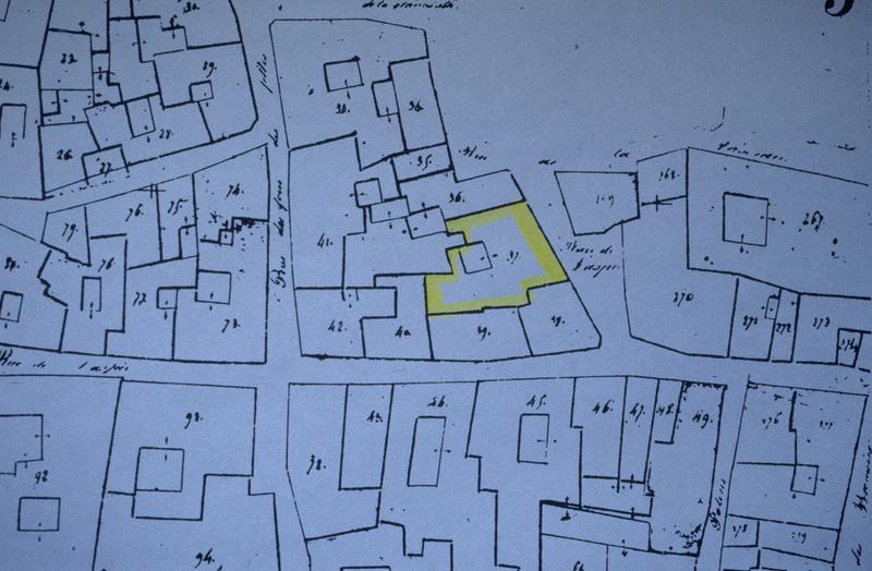 Situation sur le plan cadastral napoléonien.