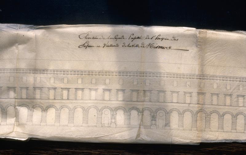 Elévation 1809, projet de Charles Durand, archives nationales F21 1883.