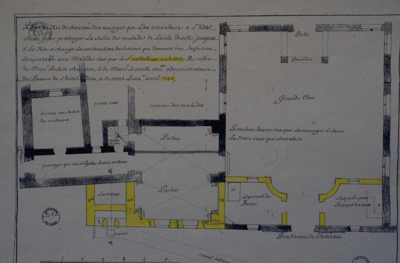 Plan du rez-de-chaussée daté 1740, Archives Départementales B92.