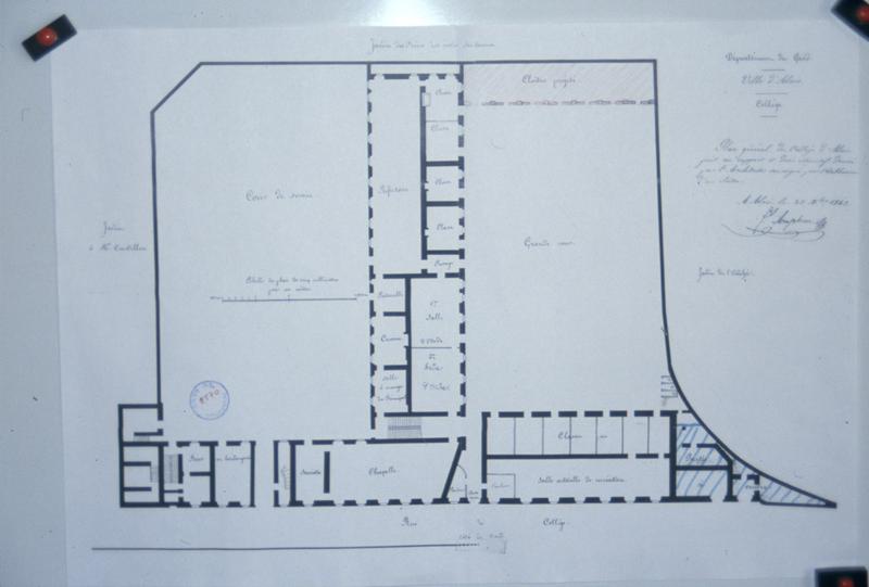 Plan par Auphan en 1843, archives départementales 2T70.