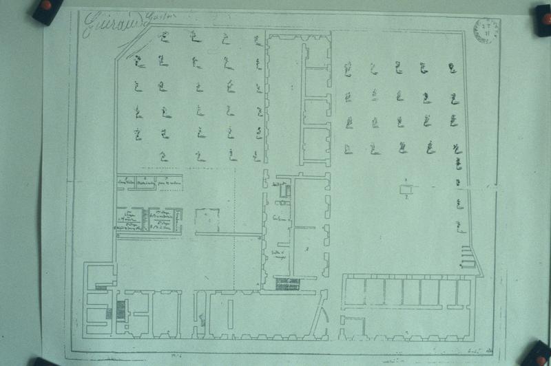 Plan rez-de-chaussée 22/06/1844, archives départementales 2T71.