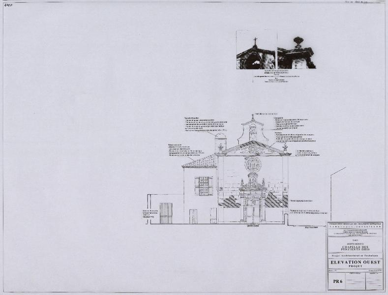 Projet architectural et technique, élévation ouest, projet, PR6.