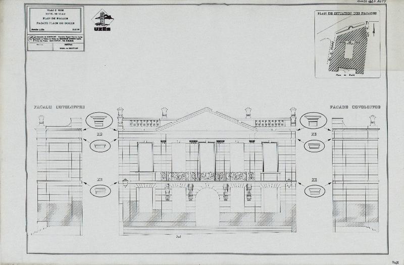 Plan de façade, façade place du Duché.