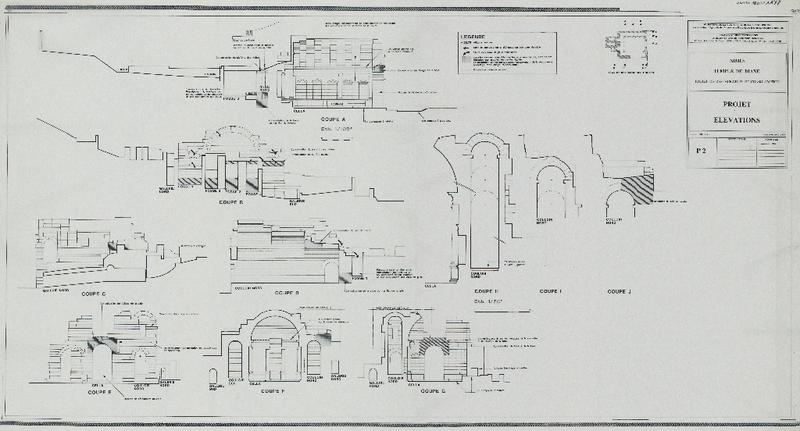 Temple de Diane, projet de restauration et consolidation, projet, élévations, P2.