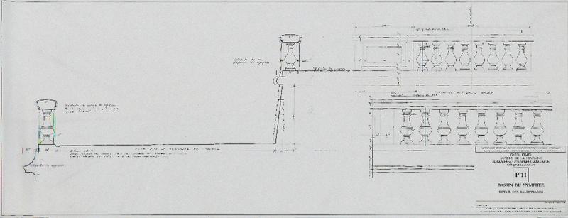 P11. Bassin du Nymphée, détail des balustrades.