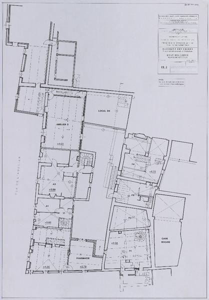 Bâtiment des frères, PAT, état des lieux, plan du premier étage. EL2.