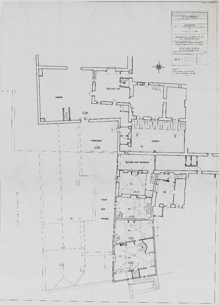 Bâtiment des frères, PAT, état des lieux, plan du deuxième étage. EL3.