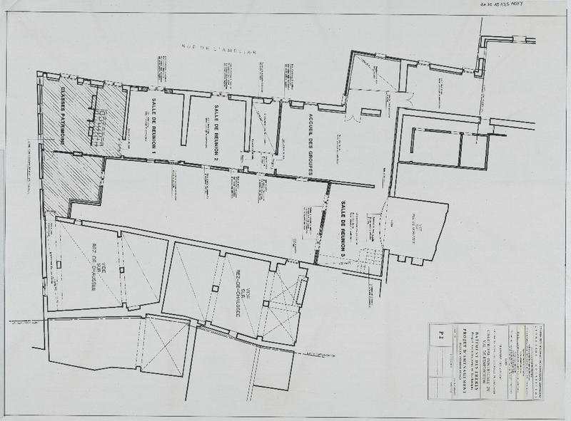 Bâtiment des frères, PAT, projet d'aménagement, plan du premier étage. P2.