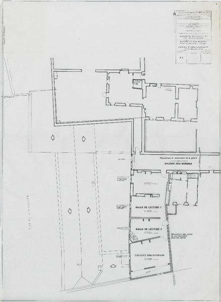 Bâtiment des frères, PAT, projet d'aménagement, plan du deuxième étage. P3.