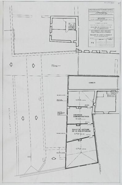 Bâtiment des frères, PAT, projet d'aménagement, plan du troisième étage. P4.