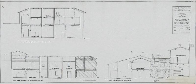 Bâtiment des frères, PAT, projet d'aménagement, coupes. P6.