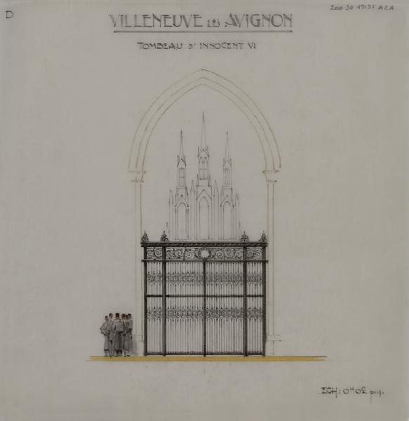 Projet de grille pour fermer la chapelle du tombeau d'Innocent VI. Projet D.