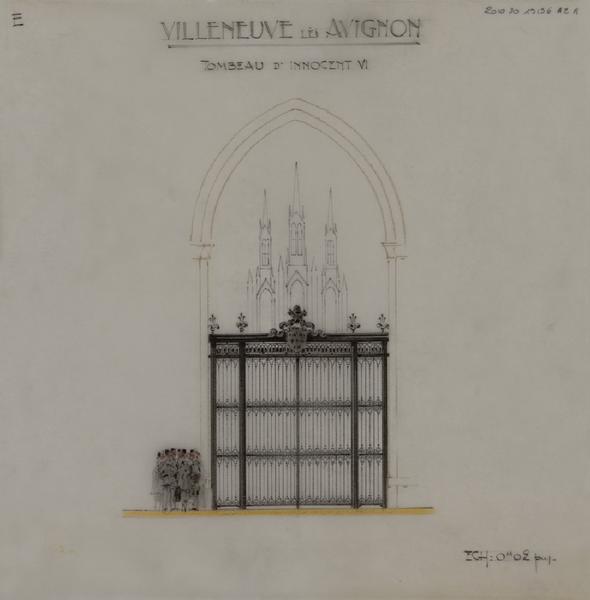 Projet de grille pour fermer la chapelle du tombeau d'Innocent VI. Projet E.