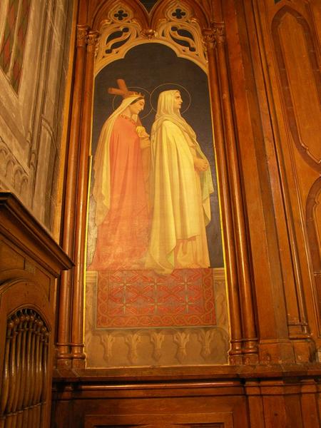 Chapelle centrale, côté Est ou chapelle de la croix : peintures côté nord signées Doze.