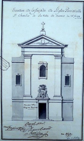 Elévation de la façade 1773 signée Rollin.