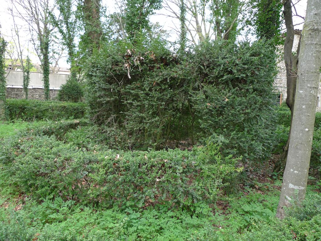 Parc, labyrinthe de buis, coeur de l'escargot.