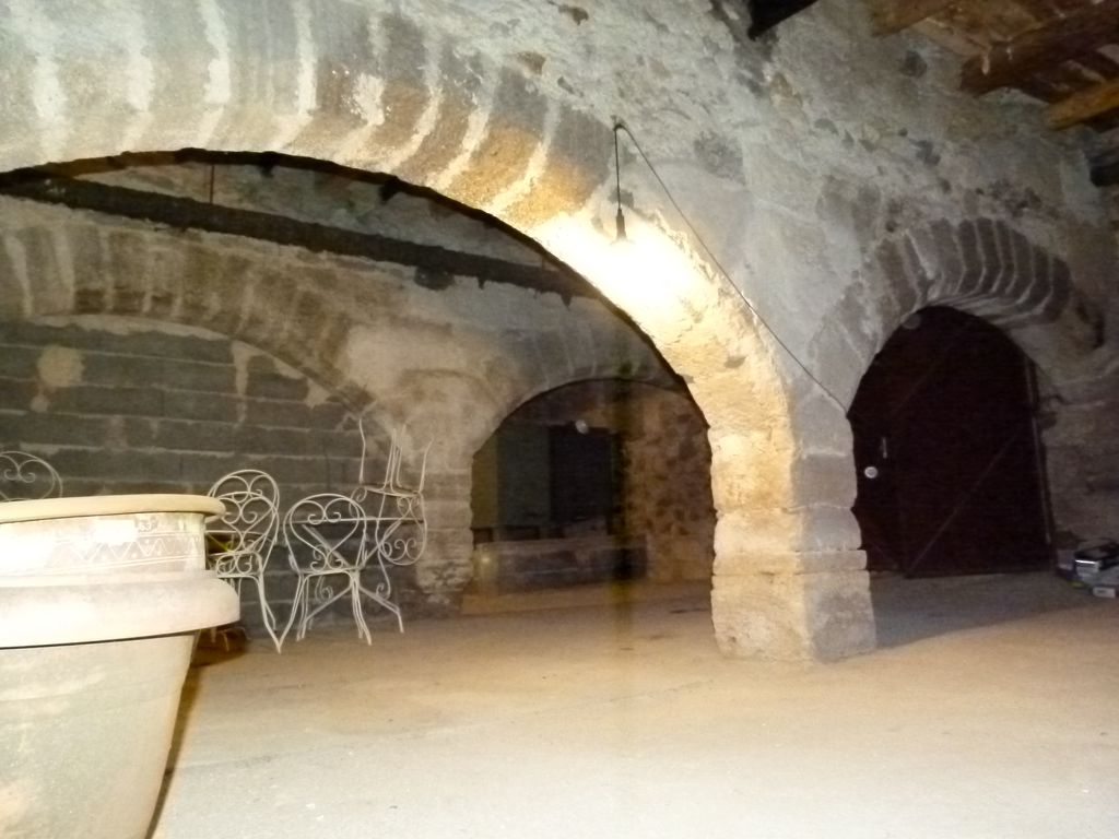 Caves voûtées d'arêtes sous la terrasse.