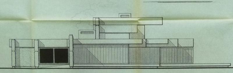 Elévation de la façade est, Pellier, 1977.