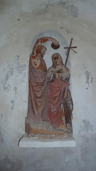 Chapelle des fonts baptismaux. Statue baptême du Christ.