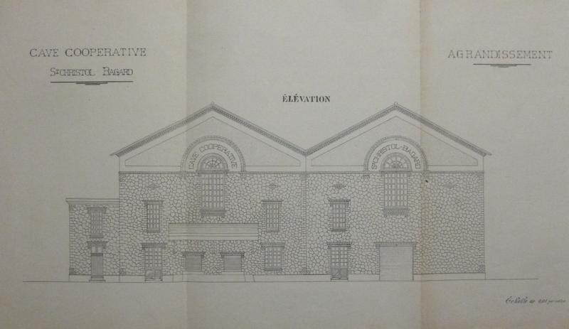 Agrandissement, élévation, archives de la cave.