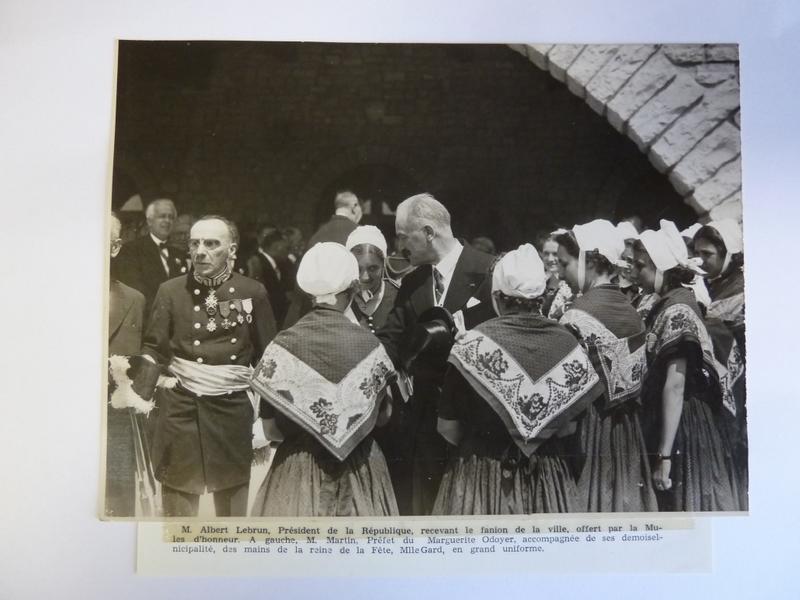 Archives de la cave : inauguration de la cave par le président de la république Albert Lebrun le 31 juillet 1938.