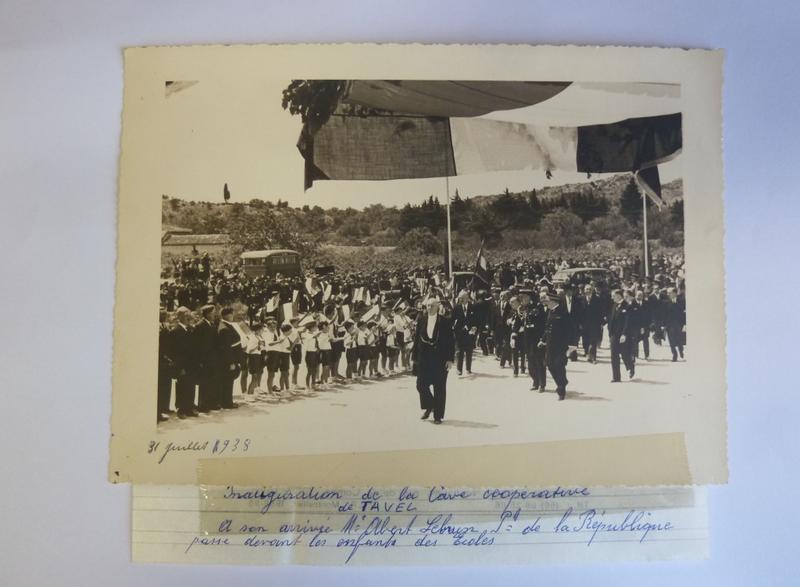 Archives de la cave : inauguration de la cave par le président de la république Albert Lebrun le 31 juillet 1938.