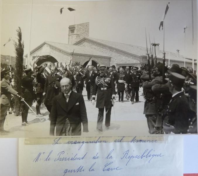 Archives de la cave : inauguration de la cave par le président de la république Albert Lebrun le 31 juillet 1938.