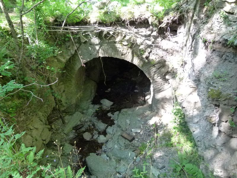 Ancienne mine argentifère. Voûte sur le ruisseau de la Picadière.